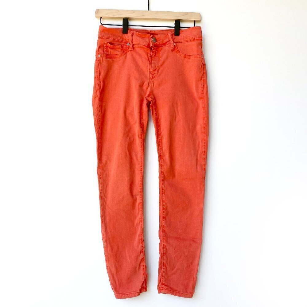 Gap 1969 Bright Orange Skinny Legging Ankle Jeans Size 6